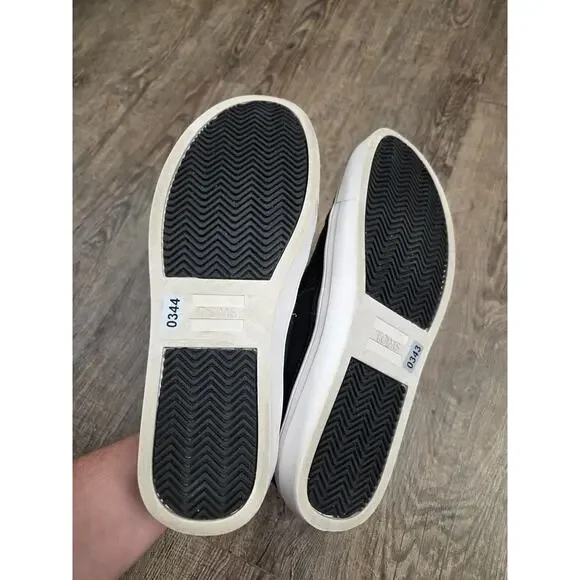 Toms Bryce Black Leather Suede Pull On Rounded Toe Low Top Sneakers Shoes 7.5 - Picture 9 of 9